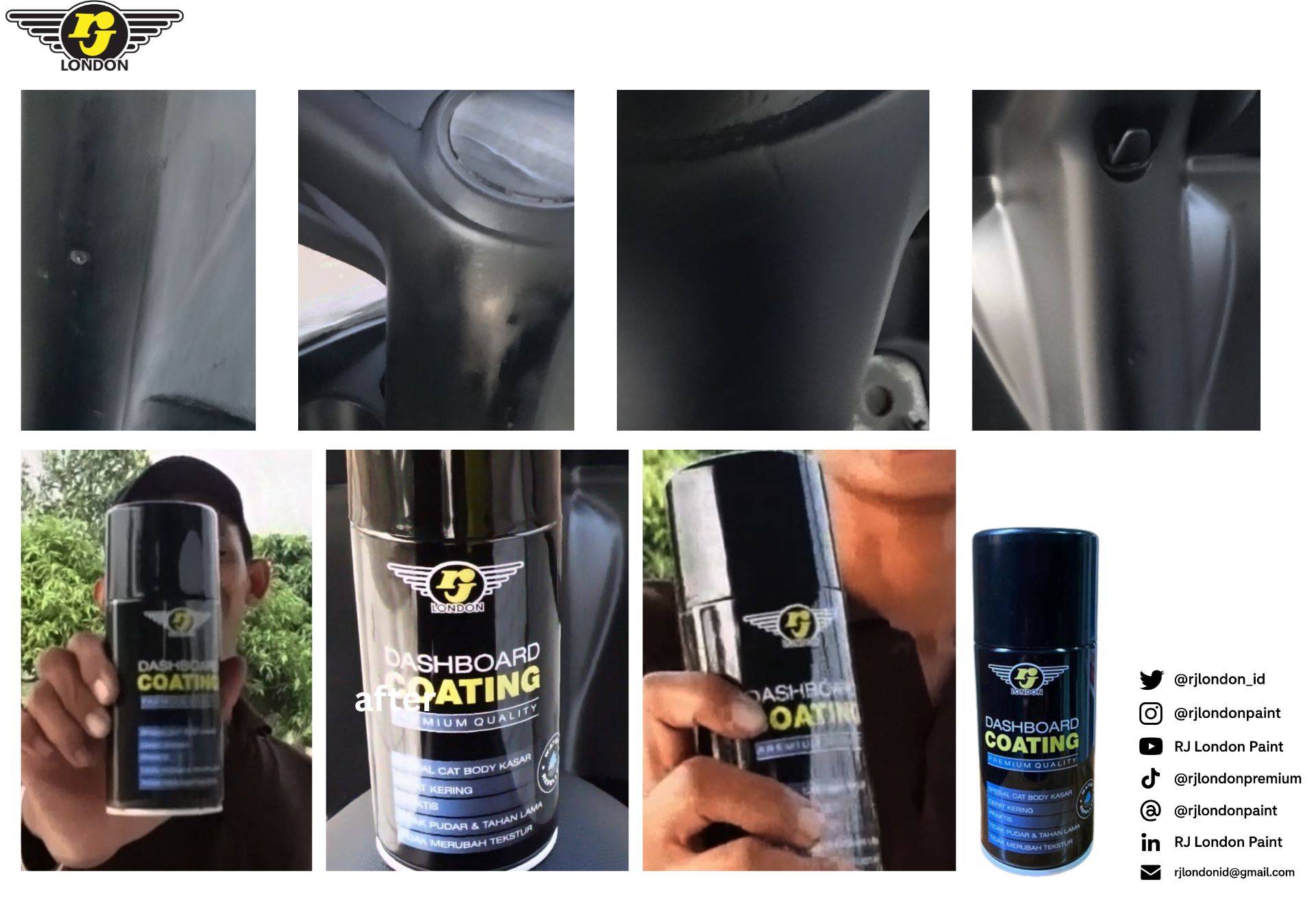 Dashboard Coating RJ London, Bikin Dashboard Kusam Terlihat Segar Lagi